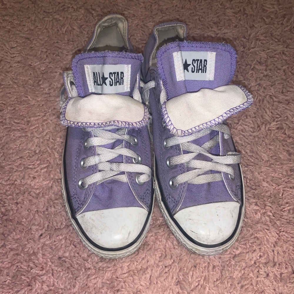 Purple converse double tongue